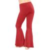 imageSTRETCH IS COMFORT Girls Stretch Bell Bottoms Flare Pants Little  Big Kid Ruffle Bootcut Leggings  Sizes 214Red