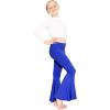 imageSTRETCH IS COMFORT Girls Stretch Bell Bottoms Flare Pants Little  Big Kid Ruffle Bootcut Leggings  Sizes 214Royal Blue