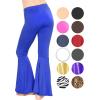 imageSTRETCH IS COMFORT Girls Stretch Bell Bottoms Flare Pants Little  Big Kid Ruffle Bootcut Leggings  Sizes 214Royal Blue