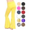 imageSTRETCH IS COMFORT Girls Stretch Bell Bottoms Flare Pants Little  Big Kid Ruffle Bootcut Leggings  Sizes 214Yellow