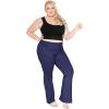 imageSTRETCH IS COMFORT Womens Foldover Plus Size Yoga PantsNavy Blue
