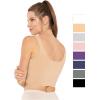 imageSTRETCH IS COMFORT Womens Oh So Soft Cropped and Long Length Tank Top  Small  5XBeige