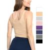 imageSTRETCH IS COMFORT Womens Oh So Soft Cropped and Long Length Tank Top  Small  5XBeige