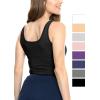imageSTRETCH IS COMFORT Womens Oh So Soft Cropped and Long Length Tank Top  Small  5XBlack 2 Pack