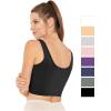 imageSTRETCH IS COMFORT Womens Oh So Soft Cropped and Long Length Tank Top  Small  5XBlack