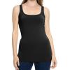 imageSTRETCH IS COMFORT Womens Oh So Soft Cropped and Long Length Tank Top  Small  5XBlack