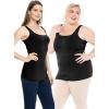 imageSTRETCH IS COMFORT Womens Oh So Soft Cropped and Long Length Tank Top  Small  5XBlack