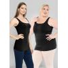 imageSTRETCH IS COMFORT Womens Oh So Soft Cropped and Long Length Tank Top  Small  5XBlack
