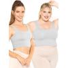 imageSTRETCH IS COMFORT Womens Oh So Soft Cropped and Long Length Tank Top  Small  5XHeather Gray