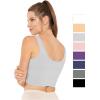 imageSTRETCH IS COMFORT Womens Oh So Soft Cropped and Long Length Tank Top  Small  5XHeather Gray