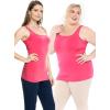 imageSTRETCH IS COMFORT Womens Oh So Soft Cropped and Long Length Tank Top  Small  5XHot Pink