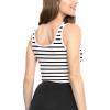 imageSTRETCH IS COMFORT Womens Oh So Soft Cropped and Long Length Tank Top  Small  5XNautical Black Stripes