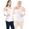 imageSTRETCH IS COMFORT Womens Oh So Soft Cropped and Long Length Tank Top  Small  5XWhite 2 Pack