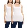 imageSTRETCH IS COMFORT Womens Oh So Soft Cropped and Long Length Tank Top  Small  5XWhite 2 Pack