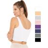 imageSTRETCH IS COMFORT Womens Oh So Soft Cropped and Long Length Tank Top  Small  5XWhite 2 Pack