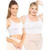 imageSTRETCH IS COMFORT Womens Oh So Soft Cropped and Long Length Tank Top  Small  5XWhite