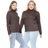 imageSTRETCH IS COMFORT Womens Plus Size Relaxed and Regular Turtleneck  XL  7XBrown