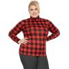 imageSTRETCH IS COMFORT Womens Plus Size Relaxed and Regular Turtleneck  XL  7XBuffalo Plaid