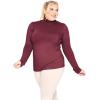 imageSTRETCH IS COMFORT Womens Plus Size Relaxed and Regular Turtleneck  XL  7XBurgundy