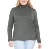 imageSTRETCH IS COMFORT Womens Plus Size Relaxed and Regular Turtleneck  XL  7XCharcoal Gray