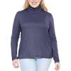 imageSTRETCH IS COMFORT Womens Plus Size Relaxed and Regular Turtleneck  XL  7XNavy Blue