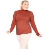 imageSTRETCH IS COMFORT Womens Plus Size Relaxed and Regular Turtleneck  XL  7XRust