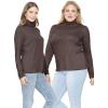 imageSTRETCH IS COMFORT Womens and Plus Relaxed and Regular Turtleneck  XS 7XBrown