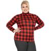 imageSTRETCH IS COMFORT Womens and Plus Relaxed and Regular Turtleneck  XS 7XBuffalo Plaid