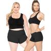imageSTRETCH IS COMFORT Womens and Plus Size Nylon Booty Shorts  S3XBlack 2 Pack