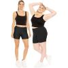 imageSTRETCH IS COMFORT Womens and Plus Size Nylon Booty Shorts  S3XBlack