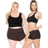 imageSTRETCH IS COMFORT Womens and Plus Size Nylon Booty Shorts  S3XBrown