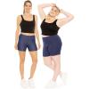 imageSTRETCH IS COMFORT Womens and Plus Size Nylon Booty Shorts  S3XNavy Blue