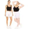 imageSTRETCH IS COMFORT Womens and Plus Size Nylon Booty Shorts  S3XWhite