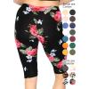 imageWomens Oh So Soft Plus Size Full and Knee Length Leggings  Small to 7XBlack Floral