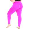 imageWomens Oh So Soft Plus Size Full and Knee Length Leggings  Small to 7XNeon Hot Pink