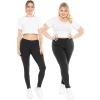 imageWomens Oh So Soft Plus Size Full and Knee Length Leggings  Small to 7XRibbed Black