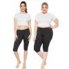 imageWomens Oh So Soft Plus Size Full and Knee Length Leggings  Small to 7XRibbed Black