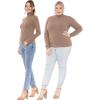 imageWomens and Plus Classic Ribbed Mock Neck Long Sleeve Top  Small  3X