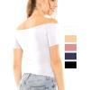 imageWomens and Plus Oh So Soft Off Shoulder MidLength TopWhite