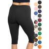 imageWomens and Plus Size KneeLength and Ankle Length LeggingsBlack 2 Pack