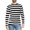 imageSTRETCH IS COMFORT Boys and Mens Oh So Soft Long Sleeve Top  Youth SAdult 3XBlack White Stripes