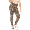imageSTRETCH IS COMFORT Girls Cotton Stretch High Waisted Leggings and High Waist Biker Shorts Two Lengths to Choose  Size 414Brown Cheetah