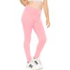 imageSTRETCH IS COMFORT Girls Cotton Stretch High Waisted Leggings and High Waist Biker Shorts Two Lengths to Choose  Size 414Light Pink