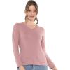 imageSTRETCH IS COMFORT Womens and Plus Oh So Soft Long Sleeve VNeck Tee Shirt  Small  3XMauve