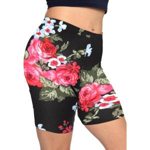imageSTRETCH IS COMFORT Biker Shorts for Women  Womens Athletic Workout Shorts  Cotton  Small  5XFloral Black
