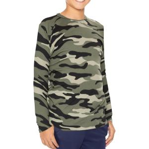 imageSTRETCH IS COMFORT Boys and Mens Oh So Soft Long Sleeve Top  Youth SAdult 3XGreen Camo