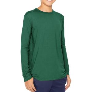 imageSTRETCH IS COMFORT Boys and Mens Oh So Soft Long Sleeve Top  Youth SAdult 3XHunter Green