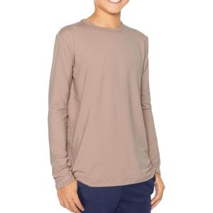 imageSTRETCH IS COMFORT Boys and Mens Oh So Soft Long Sleeve Top  Youth SAdult 3XMocha