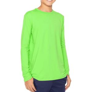 imageSTRETCH IS COMFORT Boys and Mens Oh So Soft Long Sleeve Top  Youth SAdult 3XNeon Lime