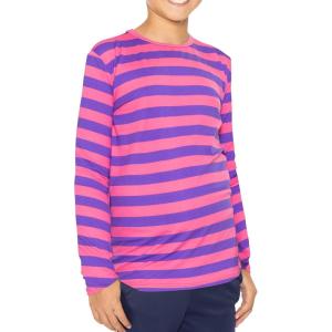 imageSTRETCH IS COMFORT Boys and Mens Oh So Soft Long Sleeve Top  Youth SAdult 3XPink Purple Stripes